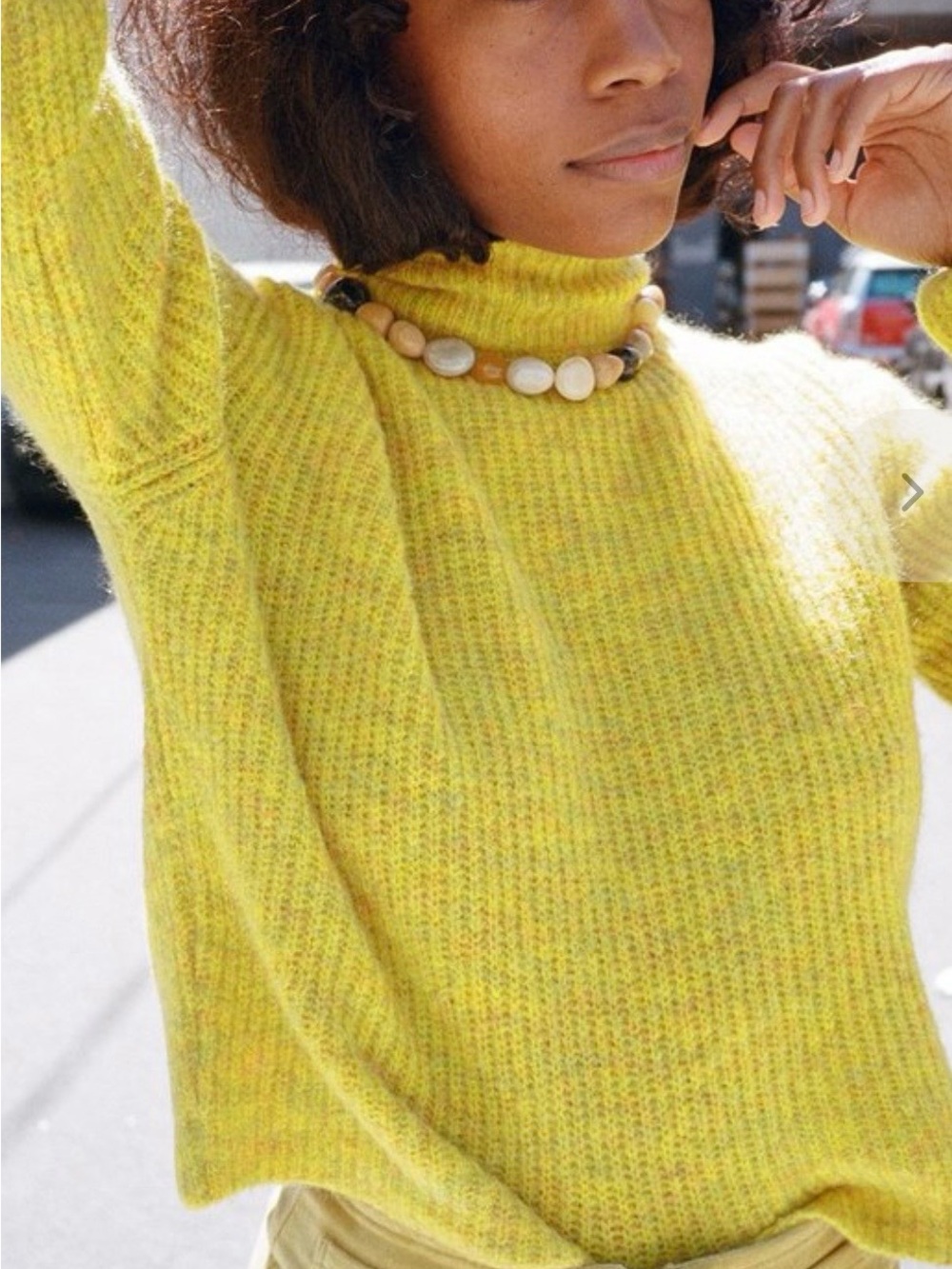 Paloma Wool Yellow Ribbed Turtleneck Sweater